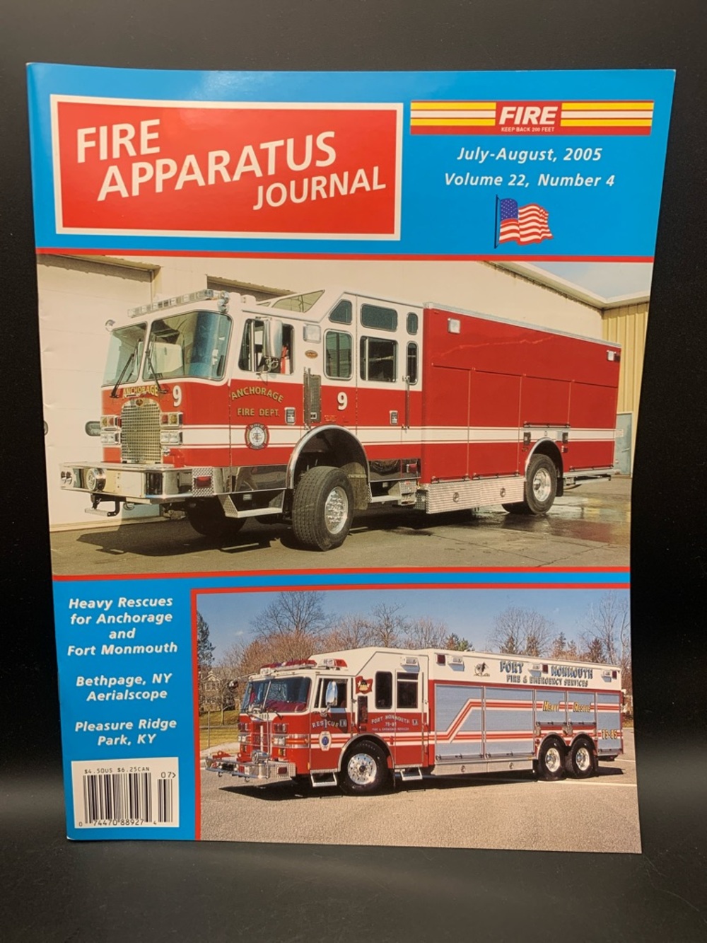 Fire Apparatus Journal July August 2005 Vol 22 Number 4 Bethpage NY